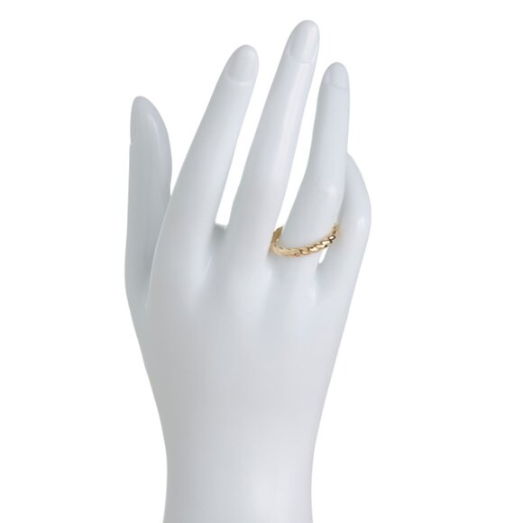 MILOR GOLD Gold Made In Italy 14kt Gold Braided Stacking Ring - Picture 2 of 2